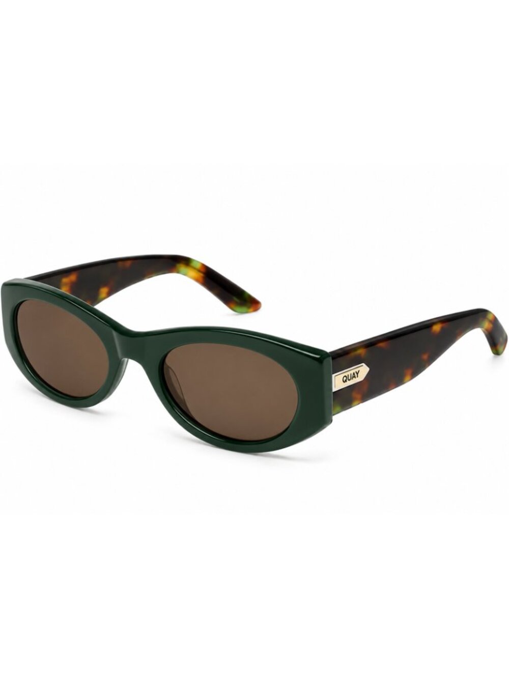 QUAY-SO WHAT Women's NO-NS-2263 Deep Green Frame/Brown Lenses Sunglasses